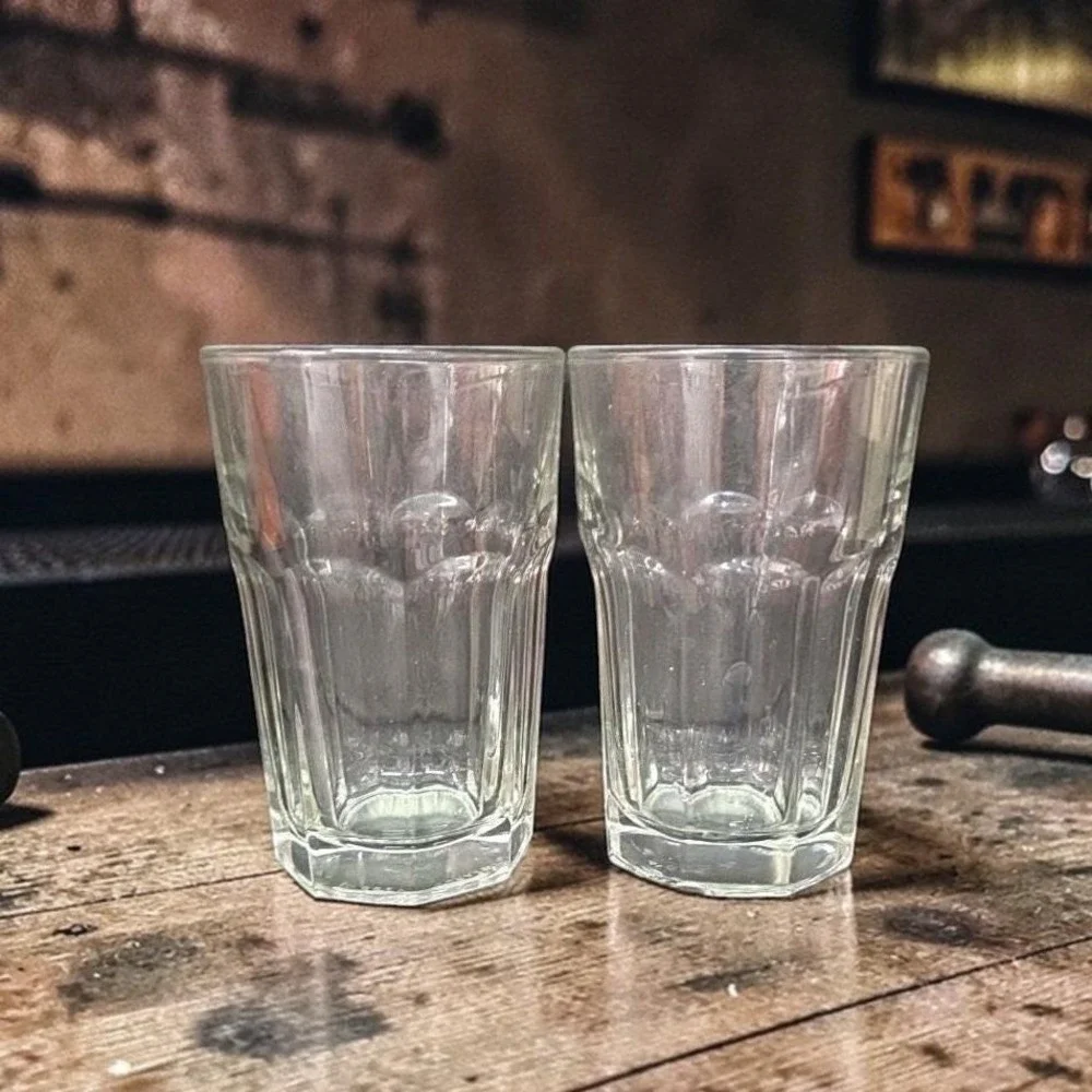 Libbey‎ Duratuff Clear Flat Juice Tumblers, Set of 2,  8oz Pressed Glassware
